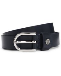 BOSS - Italian-leather Belt With Double B Monogram - Lyst