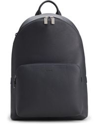 BOSS - Grained Italian-Leather Backpack With Emed Logo - Lyst