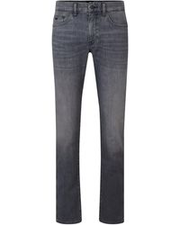 BOSS - Slim-fit Jeans Van Zwart Italiaans Denim Met Een Kasjmierachtige Feel - Lyst