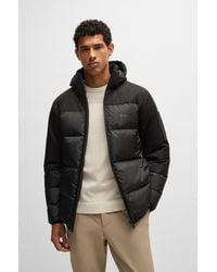 BOSS - Water-repellent Down Jacket With Detachable Hood - Lyst