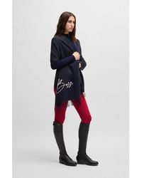 BOSS - Equestrian Scarf With Embroidered Logo - Lyst