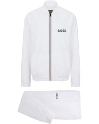 BOSS by HUGO BOSS Trainingsanzug aus Performance-Stretch mit Logo-Details - Weiß