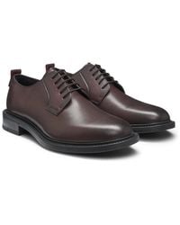 HUGO - Leather Derby Shoes With Embossed Logo - Lyst