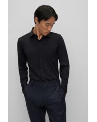 HUGO - Slim-fit Shirt In Performance-stretch Jersey - Lyst