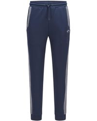 BOSS by HUGO BOSS Cotton-blend Tracksuit Bottoms With Colour-blocking - Blue