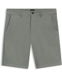 BOSS - Slim-Fit Short Van Katoenen Twill Met Stretch - Lyst