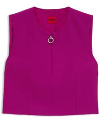 HUGO - Mouwloze Top Met Ritshals - Lyst