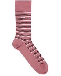 BOSS - Regular-length Striped Socks In A Mercerized Cotton Blend - Lyst