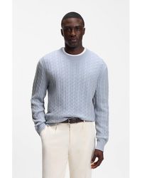 BOSS - Cable-Knit Sweater - Lyst