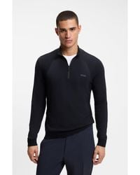 BOSS - Zip-Neck Sweater - Lyst