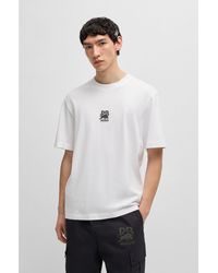 HUGO - X Rb Cotton-Jersey T-Shirt With Carbon Stealth Logo - Lyst
