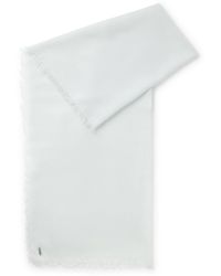 BOSS - Lightweight Wool Scarf With Fringed Trims - Lyst
