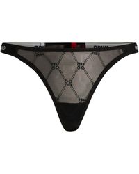 HUGO - String Met Tweedelige Logo's En Logotailleband - Lyst