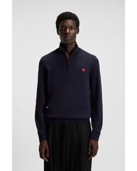 HUGO - Zip-Neck Sweater - Lyst
