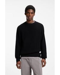 HUGO - Relaxed-Fit Cotton Sweater With Raglan Sleeves - Lyst