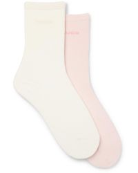 HUGO - Two-Pack Of Regular-Length Cotton-Blend Logo Socks - Lyst