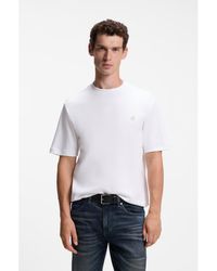 BOSS - Cotton T-Shirt With Double-B-Monogram Badge - Lyst