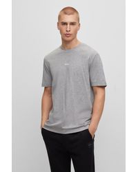 BOSS - Relaxed-fit T-shirt In Stretch Cotton With Logo Print - Lyst