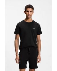 BOSS - Stretch-Cotton T-Shirt With Embroidered Logo - Lyst