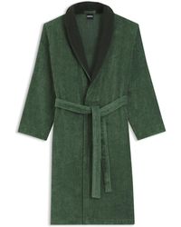BOSS - Ochtendjas Van Katoenen Fluweel Met Double B-Monogram - Lyst
