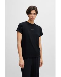 BOSS - Stretch-modal Jersey Pyjama T-shirt With Tonal Logo - Lyst