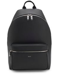 BOSS - Structured Backpack With Polished Logo Lettering - Lyst