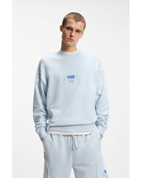 HUGO - Cotton-Blend Sweatshirt With Logo Label - Lyst