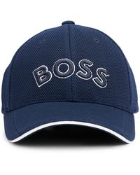 BOSS - Cap aus gewebtem Piqué mit Logo-Stickerei - Lyst