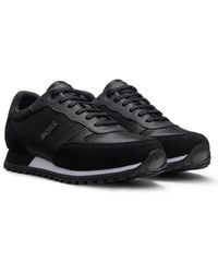 BOSS - Parkour L Running Style Trainers In Mixed Materials With Logo Details - Lyst