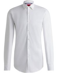 HUGO - Slim-fit Overhemd Van Gemakkelijk Te Strijken Katoenen Popeline - Lyst