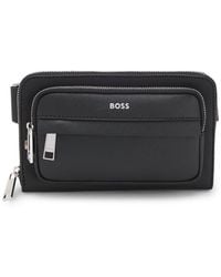 BOSS - Crossbody Bag With Foil-Print Logo - Lyst