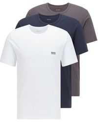 BOSS by HUGO BOSS Set Van Drie Regular-fit T-shirts Van Katoen - Blauw
