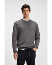 BOSS - Cotton-Terry Sweatshirt With Logo Patch - Lyst