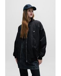 HUGO - Oversized-fit Bomber Jacket In Water-repellent Fabric - Lyst