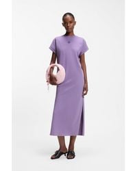HUGO - Cotton-Jersey T-Shirt Dress With Happy Logo - Lyst