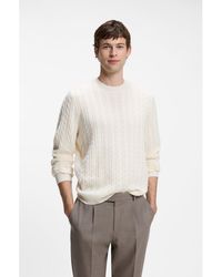 BOSS - Cable-Knit Sweater - Lyst