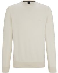 BOSS - Pull En Coton À Col Rond Et Logo Brodé - Lyst