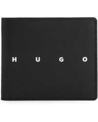 HUGO - Leather Folding Wallet With Contrast Logo - Lyst