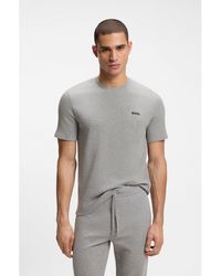 BOSS - Cotton-Blend Pyjama T-Shirt With Embroidered Logo - Lyst