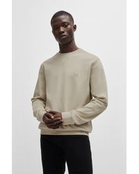 BOSS - Cotton-Terry Regular-Fit Sweatshirt With Logo Patch - Lyst