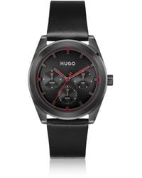HUGO - #Bright Sport-Plated Watch With Tonal Leather Strap - Lyst