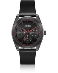 HUGO - Bright Sport-Plated Watch With Tonal Leather Strap - Lyst
