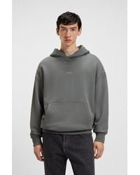 HUGO - Cotton-Terry Loose-Fit Hoodie With Logo Details - Lyst