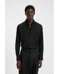 HUGO - Slim-Fit Shirt With Jacquard Pattern - Lyst