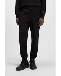 HUGO - Cotton-Blend Tracksuit Bottoms With Stacked Logo - Lyst
