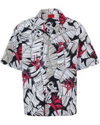 HUGO - Chemise Oversize en popeline de coton à imprimé de la saison - Lyst
