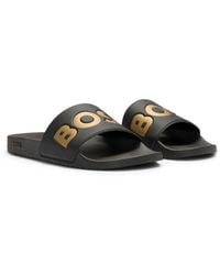 BOSS - Italian-Made Slides With Large Logo Detail - Lyst