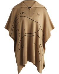BOSS - Cape D'Équitation En Coton Mélangé À Motif Intarsia Abstrait - Lyst