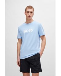 BOSS - Cotton-jersey Regular-fit T-shirt With Spf 50+ Uv Protection - Lyst