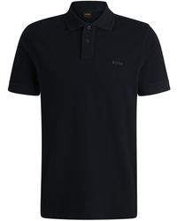 BOSS - Poloshirt Aus Baumwoll-Piqué Mit Logo-Print - Lyst